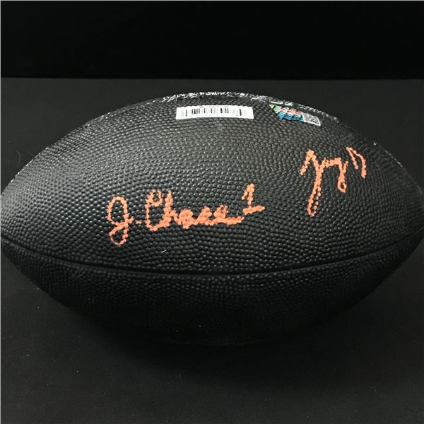 JAMAR CHASE AND JOE BURROW SIGNED FOOTBALL ACE COA