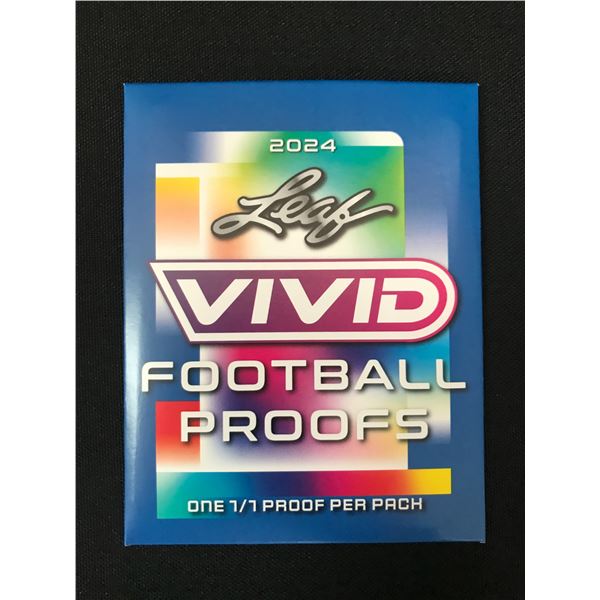 SEALED 2024 LEAF VIVID FOOTBALL PROOFS 1:1 PRINTING CARD INSIDE