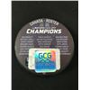 Image 2 : NATHAN MCKINNON SIGNED 4 NATIONS HOCKEY PUCK GCG HOLO