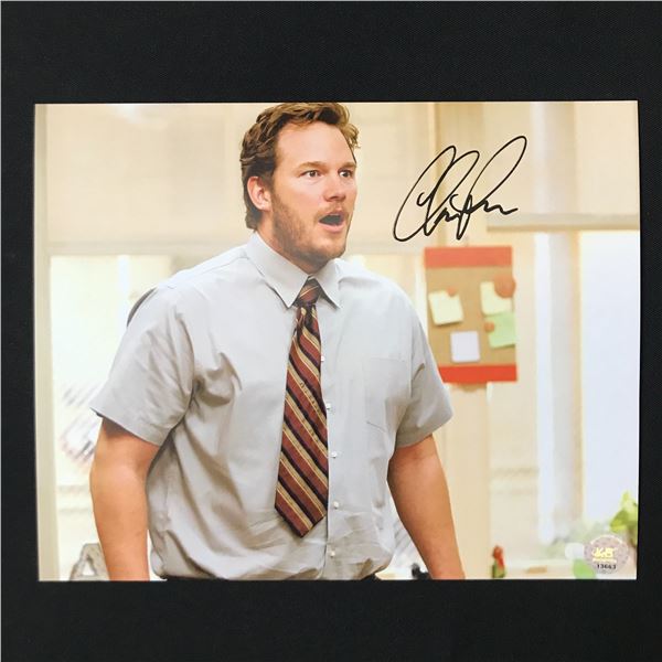 CHRIS PRATT SIGNED PARKS AND RECREATION 8X10 - KB COA