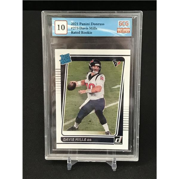 2021 PANINI DONRUSS DAVIS MILLER ROOKIE CARD - GCG GRADE 10