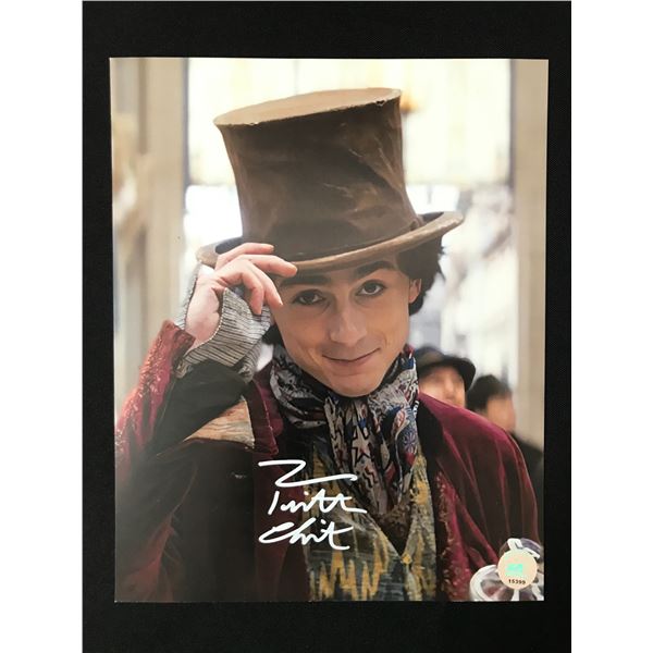 TIMOTHEE CHALAMET SIGNED WILLY WONKA 8X10 - KB COA
