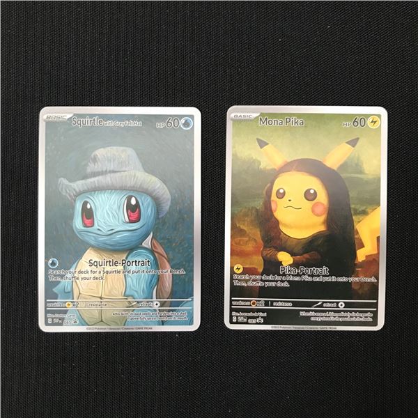 LOT OF 2 POKEMON PORTRAIT CARDS