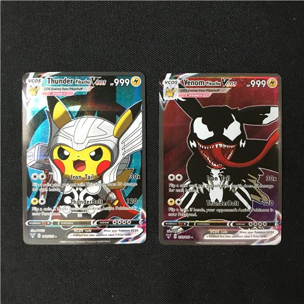 LOT OF 2 POKEMON MARVEL CARDS