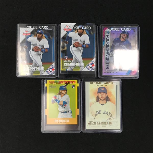 LOT OF 5 BO BICHETTE AND VLADIMIR GUERRERO JR ROOKIE CARDS