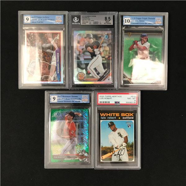 LOT OF 5 GRADED MLB STAR CARDS