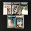 Image 1 : LOT OF 5 GRADED MLB STAR CARDS
