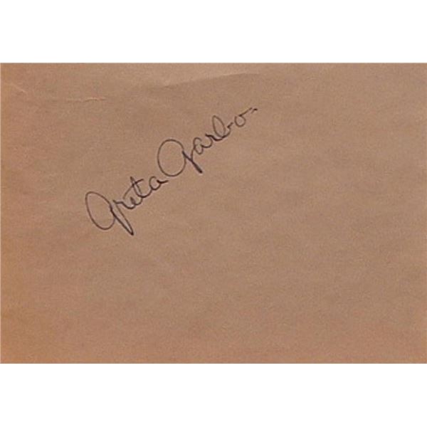 Greta Garbo signature slip