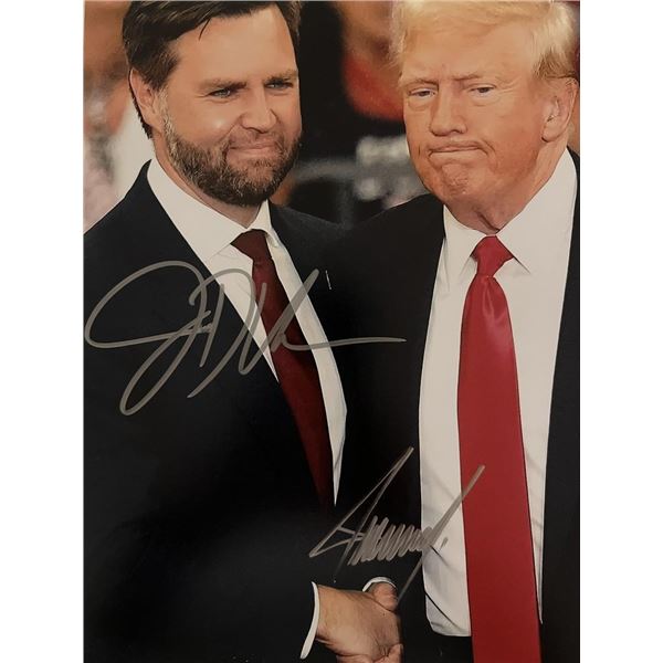 Donald Trump and J.D. Vance signed photo
