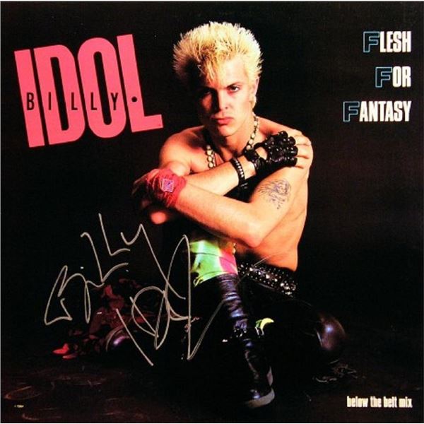 Billy Idol signed "Flesh For Fantasy" single album