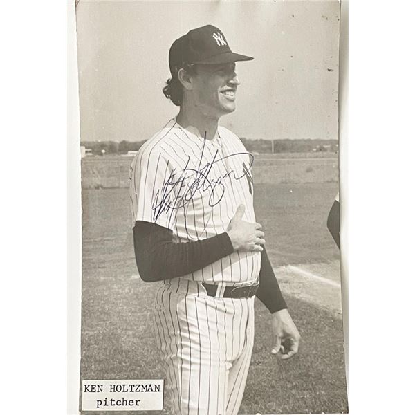 NY Yankees Ken Holtzman signed photo