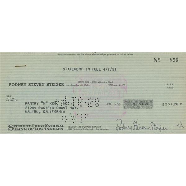 Doctor Zhivago Rod Steiger signed check