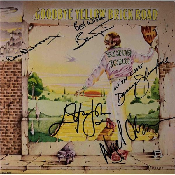 Elton John signed Goodbye Yellow Brick Road album