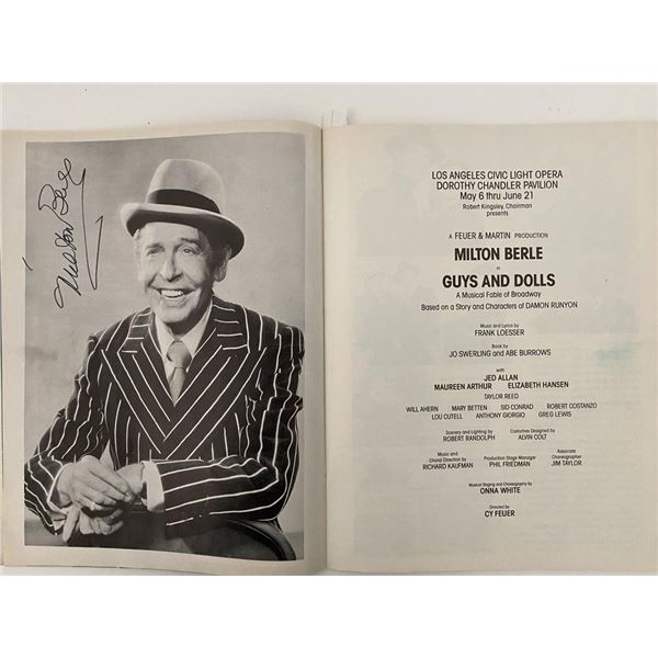 Milton Berle and Elizabeth Hansen Signed Performing Arts Magazine May 1980 Issue