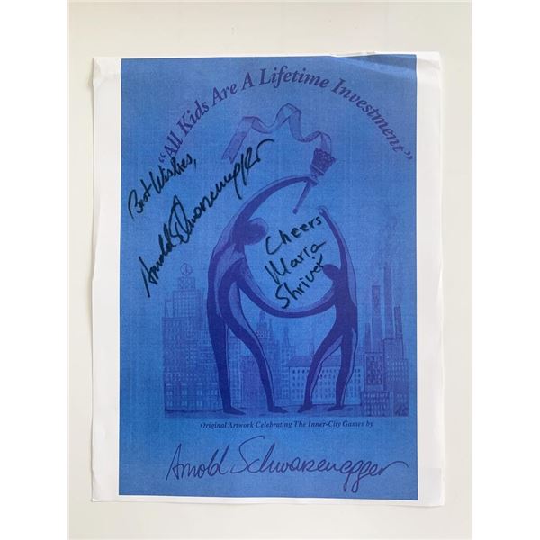 Arnold Schwarzenegger and Maria Shriver Signed Flyer
