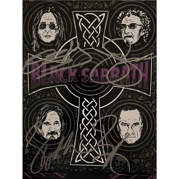 Black Sabbath band signed photo