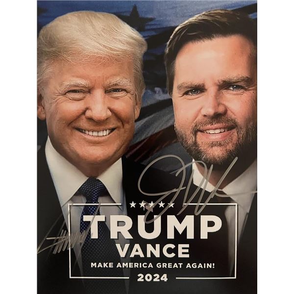 Donald Trump and J.D. Vance signed photo