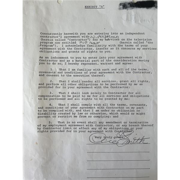 O.C. Smith signed contract