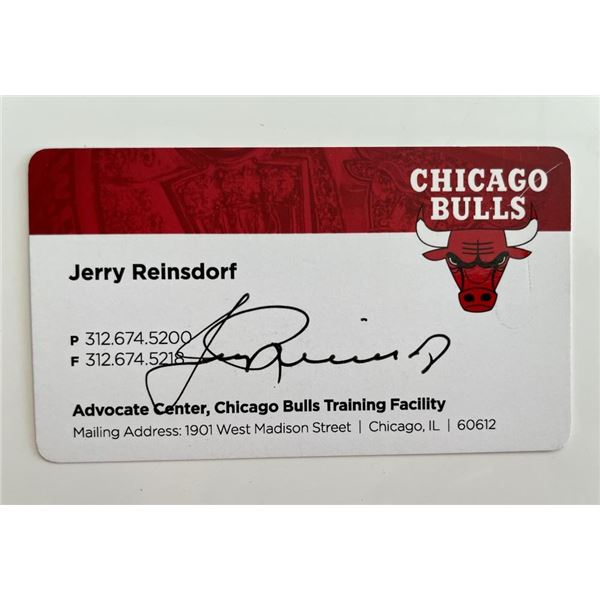 Chicago Bulls Chairman Jerry Reinsdorf signed business card