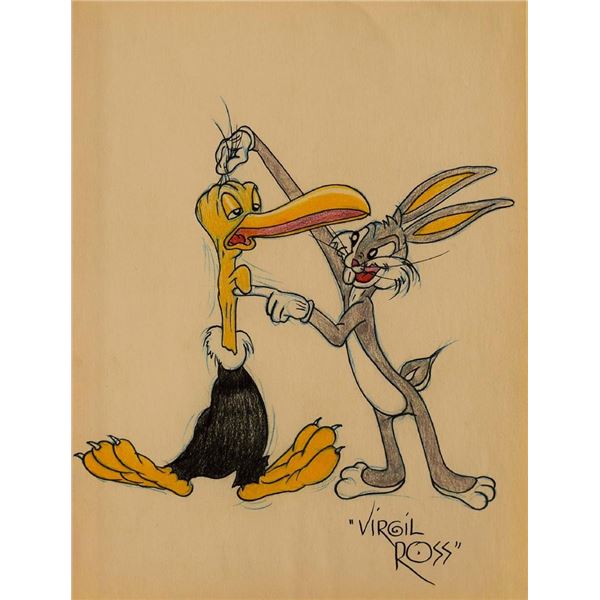 Bugs Bunny and Beaky Buzzard signed by Virgil Ross