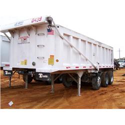2007 TRAVIS 26' TRI AXLE ALUM DUMP TRAILER
