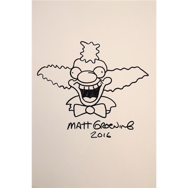 Krusty The Clown drawn and signed sketch
