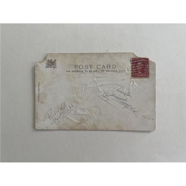 Olympian and NFL Star Jim Thorpe signed post card
