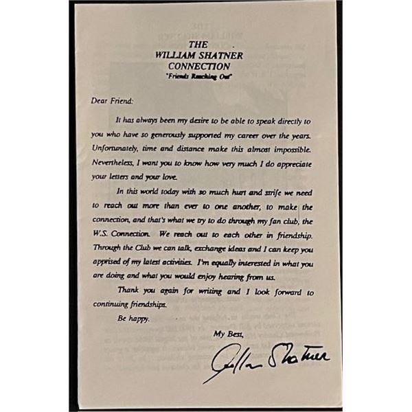 Official William Shatner Fan Club Membership application