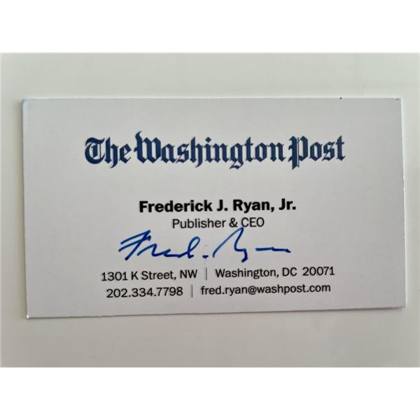 The Washington Post CEO Fred Ryan signed business card