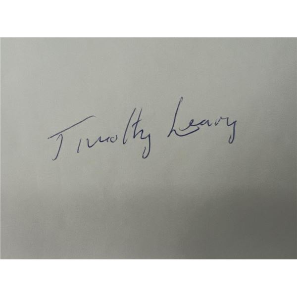 Turn on, Tune In Drop Out Timothy Leary original signature