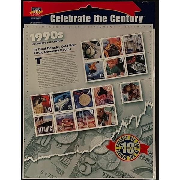 USPS Celebrate the Century 1990s decade Stamp Sheet