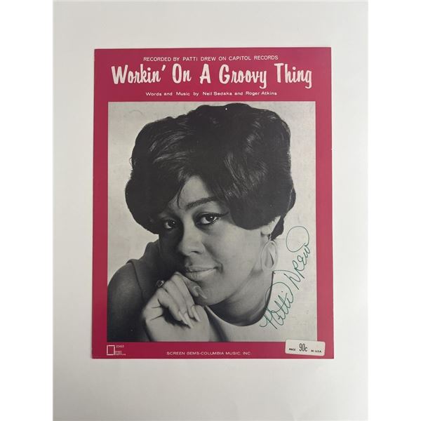 Workin' on a Groovy Thing Patti Drew signed sheet music