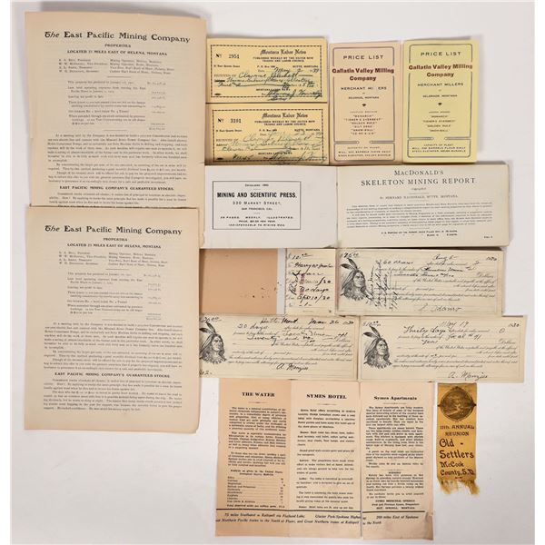 Montana & S. Dakota Mining Ephemera [193469]