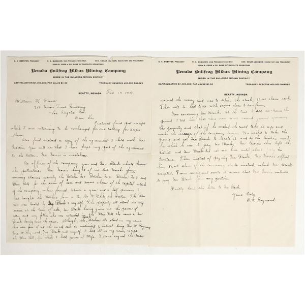 Nevada Bullfrog Midas Mining Company Letterheads, 1907 [200805]