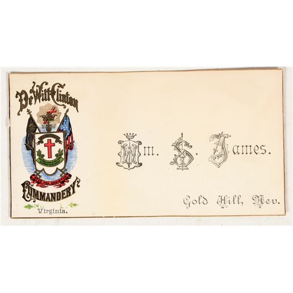 WS James, Gold Hill, Nevada Assayer, Knights Templar Calling Card [202452]