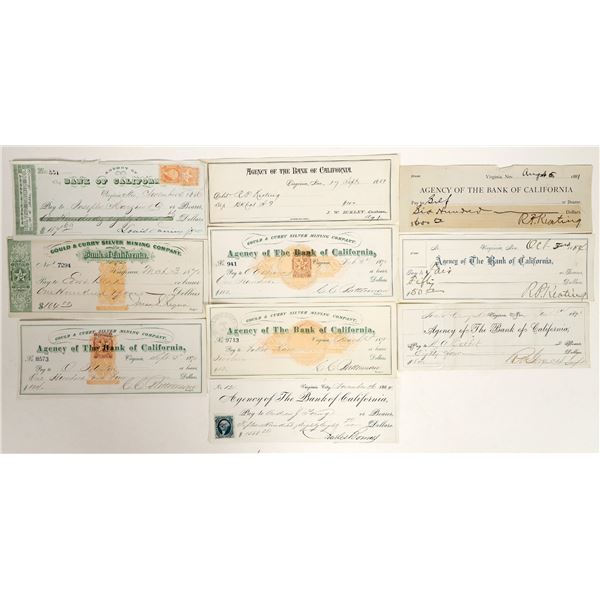 Bank of California, Virginia City, Nevada Check Collection [199799]
