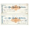 Image 1 : Consolidated Mill Revenue Check Pair Signed by Mackay & Fair [198182]