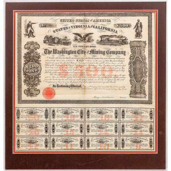 Washington City & Mining Co. Bond, 1857 [194418]