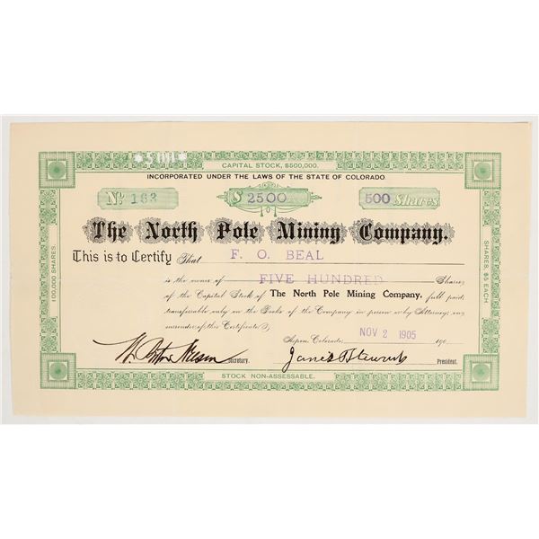 North Pole Mining Company Stock Certificate [201540]