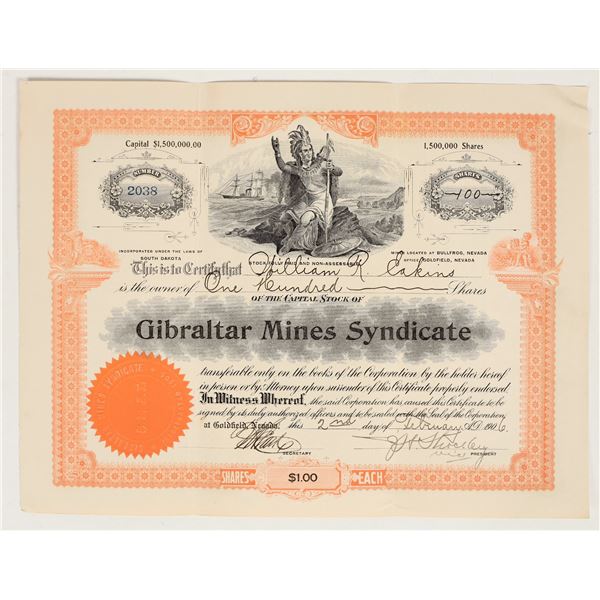 Gibraltar Mines Syndicate Stock [200639]