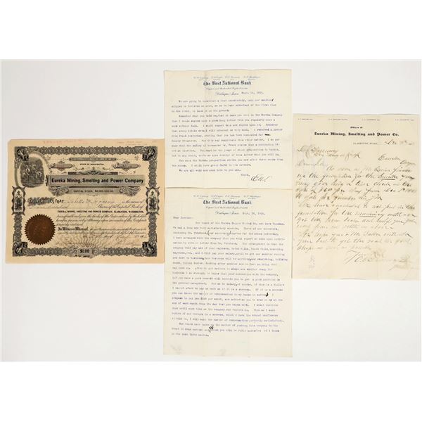Eureka Mining, Smelting & Power Co. Stock Plus Correspondence [201683]