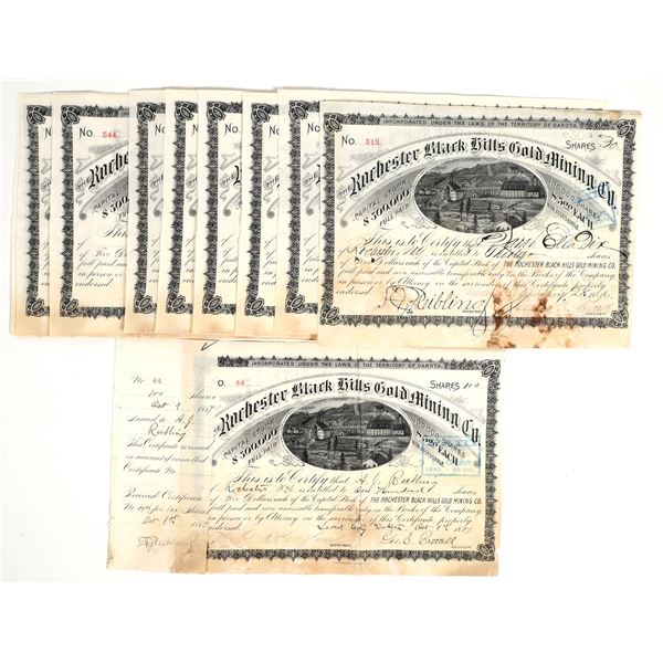 Rochester Black Hills Gold Mining Company Stock Certificates (14) [198230]