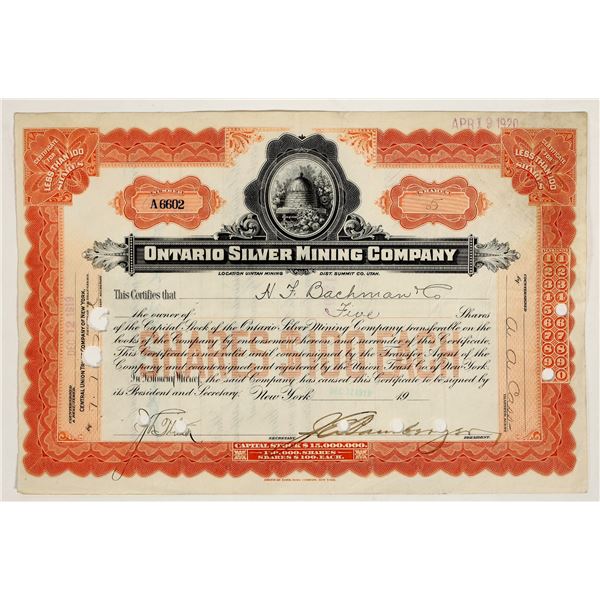 Ontario Silver Mining Co. Stock [200618]