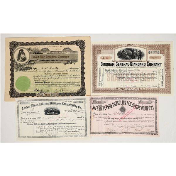 Miscellaneous Western Mining Stock Group (4 Different) [201751]