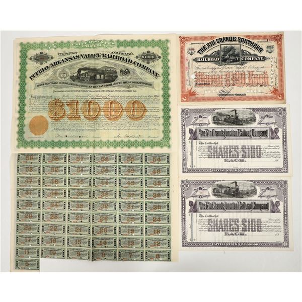 Colorado Railroad Stocks and Bond Group (4) [200852]