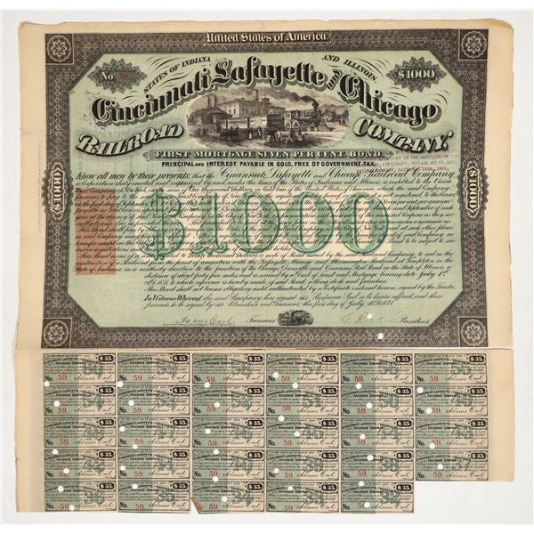 RN Cincinnati, Lafayette and Chicago Railroad Co. Bond [200162]