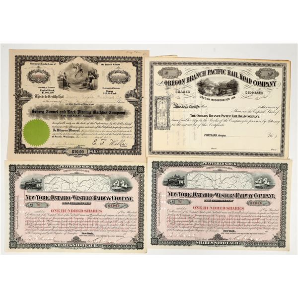 Four Railroad Related Stock Certificates [201748]