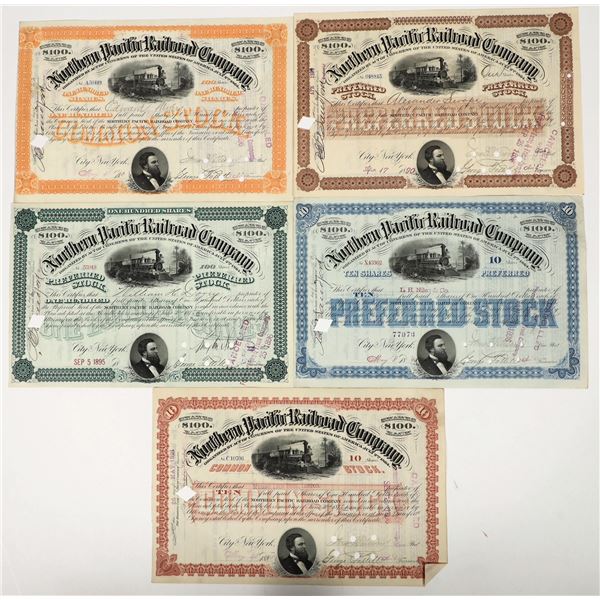 Northern Pacific Railroad Company Stock Group (5 Different) [202560]