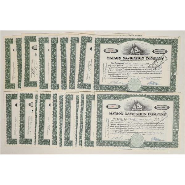 1950's Matson Nav Co. Stocks - (~25) [199909]