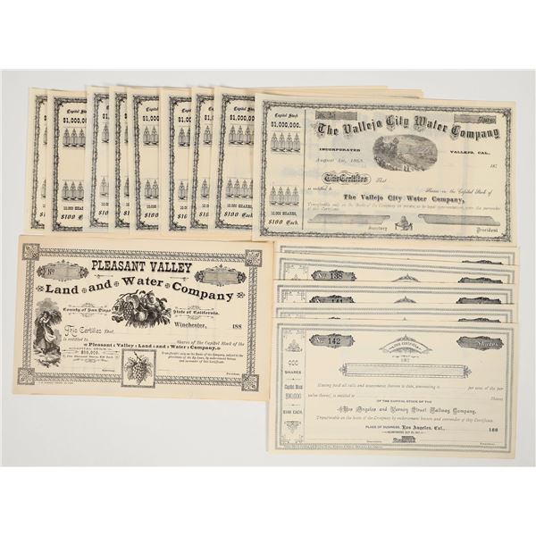 California Non-Mining Stock Certificates (Railway, Water) [202661]